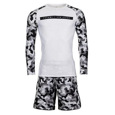 Tatami Rival White & Camo Grappling Shorts White-Camo