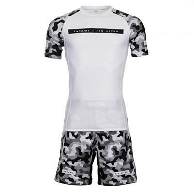 Tatami Rival White & Camo Grappling Shorts Weiß-Camo