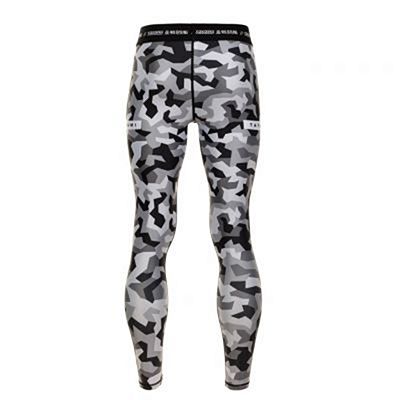 Tatami Rival White & Camo Grappling Spats Vit-Camo