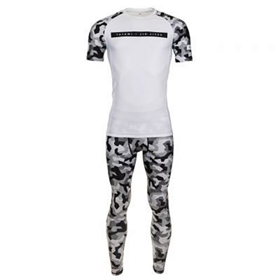 Tatami Rival White & Camo Grappling Spats Fehèr-Camo