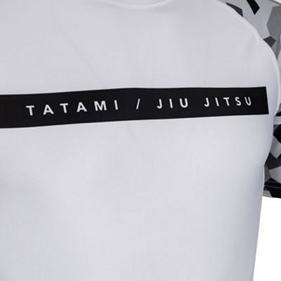 Tatami Rival White & Camo SS Rash Guard Blanc-Camo