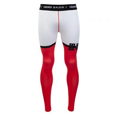 Tatami Super Grappling Spats Bianco-Rosso