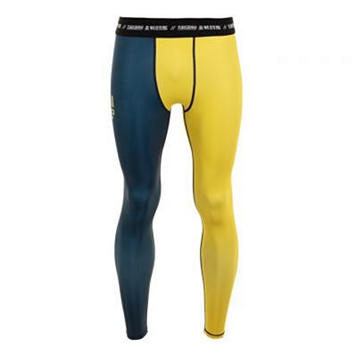 Tatami Supply Co Navy Grappling Spats Azul Marino-Amarillo