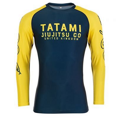 Tatami Supply Co Navy LS Rash Guard Bleu Marine-Jaune