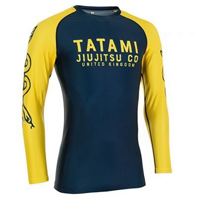 Tatami Supply Co Navy LS Rash Guard Navy Blue-Yellow