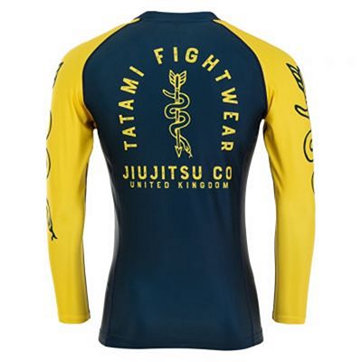 Tatami Supply Co Navy LS Rash Guard Navy Blue-Yellow