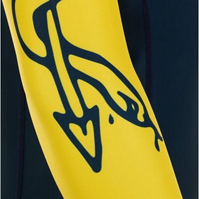 Tatami Supply Co Navy LS Rash Guard Navy Blue-Yellow