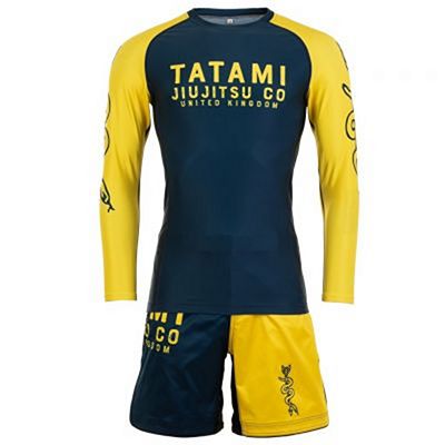 Tatami Supply Co Navy LS Rash Guard Azul Marino-Amarillo