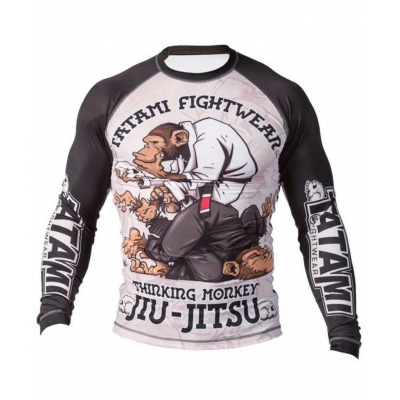 Tatami Rashguard Thinker Monkey Negro