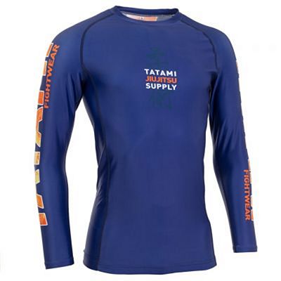 Tatami Tropic Navy LS Rash Guard Mörkblå-Orange