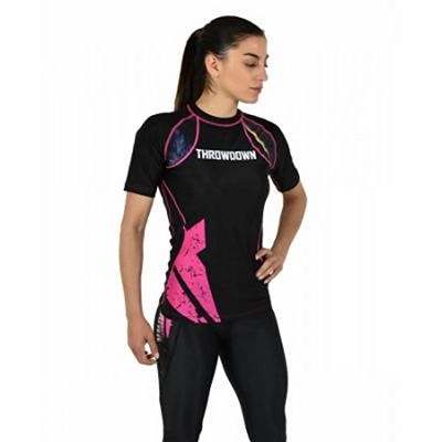 Throwdown Combat Training Rashguard SS Preto-Rosa