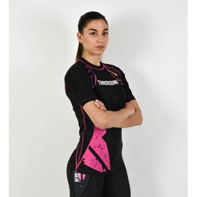 Throwdown Combat Training Rashguard SS Svart-Rosa