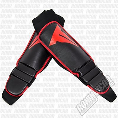 Throwdown Shin Guards MMA Grappling Instep Svart-Röd