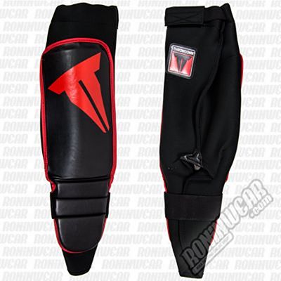 Throwdown MMA Grappling Instep Shin Guard Schwarz-Rot