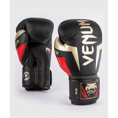 Venum Elite Boxing Gloves Schwarz-Rot-Gold