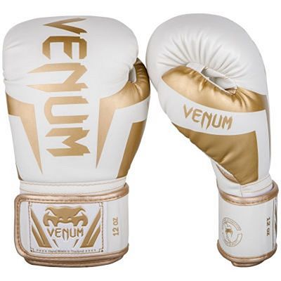 Venum Elite Boxing Gloves White-Gold