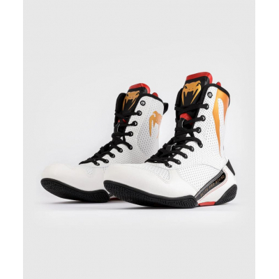 Venum Elite Boxing Shoes White-Black