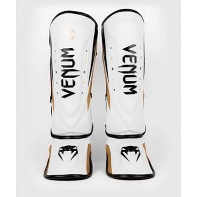 Venum Elite Evo Shinguards Blanco-Oro