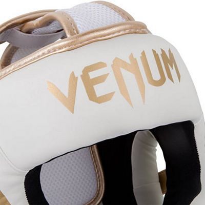 Venum Elite Headgear Weiß-Gold