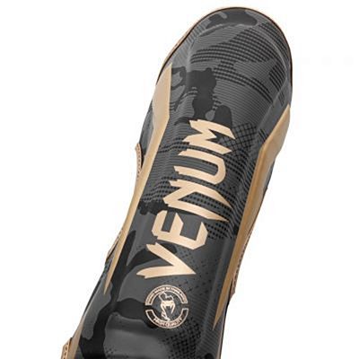 Venum Elite Shin Guards Grey-Gold