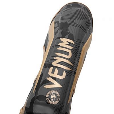 Venum Elite Shin Guards Grau-Gold