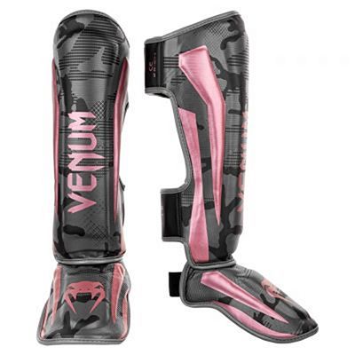 Venum Elite Shin Guards Grigio-Rosa