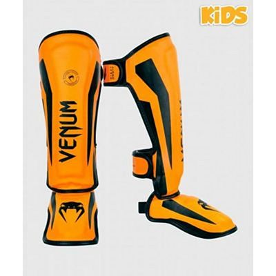 Venum Elite Shin Guards Kids Naranja