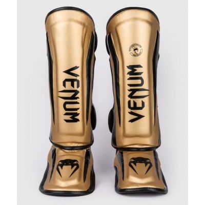 Venum Elite Standup Shin Guards Gold-Svart