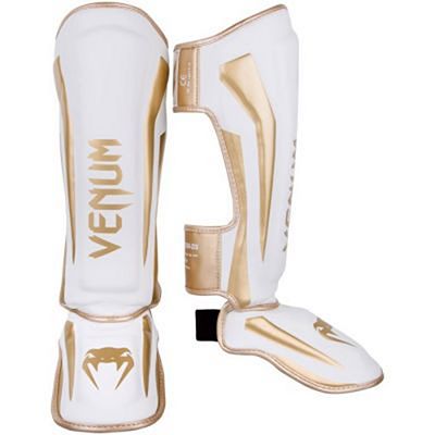 Venum Elite Standup Shinguards Branco-Dourado