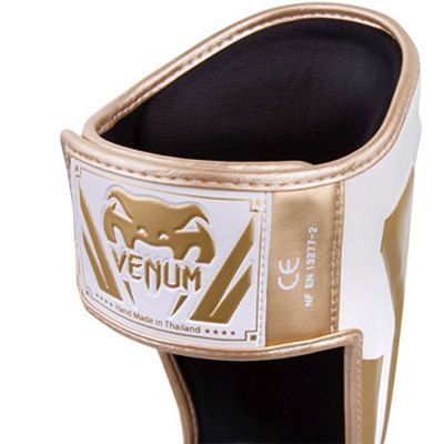 Venum Elite Standup Shinguards Weiß-Gold