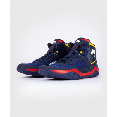 Venum Elite Wrestling Shoes Navy Blu