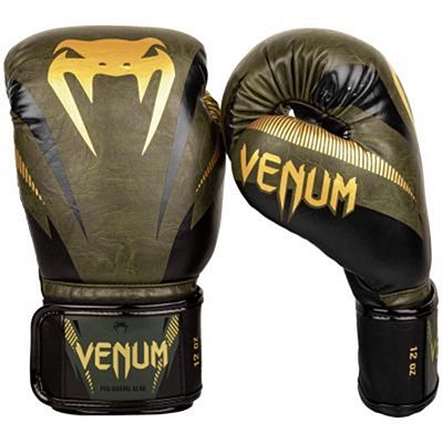 Venum Impact Boxing Gloves Verde-Dourado