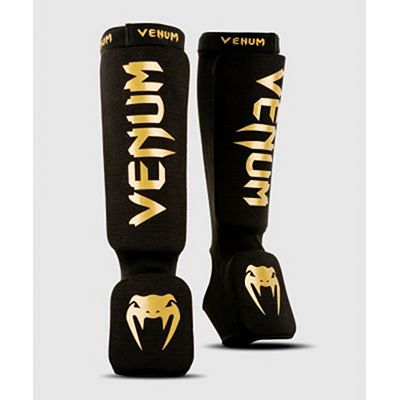 Venum Kontact Shin Guards Preto-Dourado