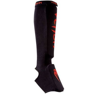 Venum Kontact Shin Guards Preto-Vermelho