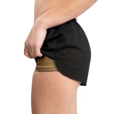 Venum Lightning 2 In 1 Training Shorts - For Women Preto-Dourado