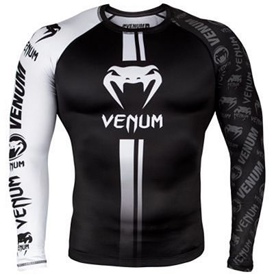 Venum Logos Rashguard LS Noir-Blanc