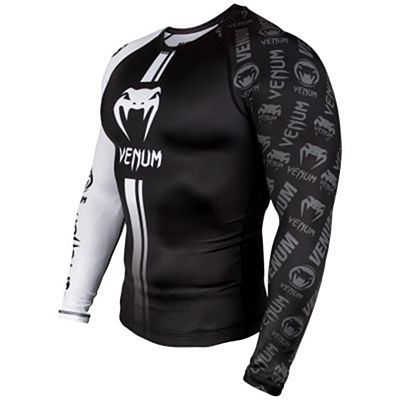 Venum Logos Rashguard LS Negro-Blanco