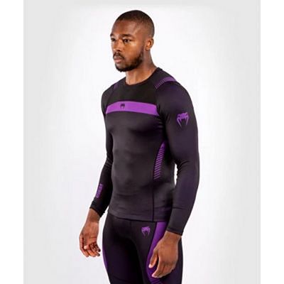 Venum NoGi 3.0 Rashguard - Long Sleeves Negro-Morado