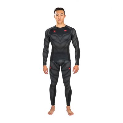 Venum Phantom Rashguard Long Sleeves Nero-Rosso