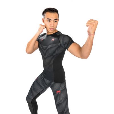 Venum Phantom Rashguard Short Sleeves Black-Red