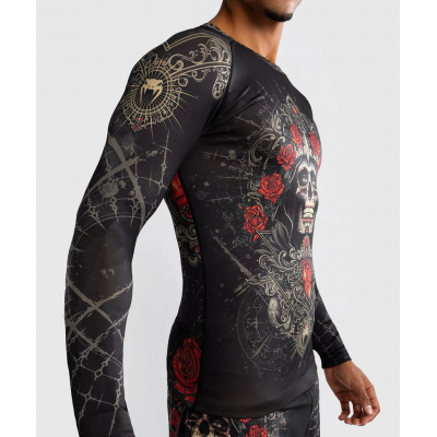 Venum Santa Muerte 5.0 Mens Long Sleeve Rashguard Negro-Oro