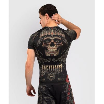 Venum Santa Muerte 5.0 Mens Short Sleeve Rashguard Negro