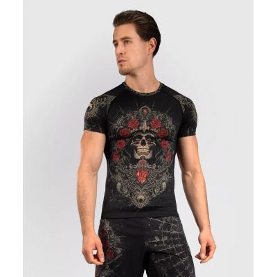 Venum Santa Muerte 5.0 Mens Short Sleeve Rashguard Negro