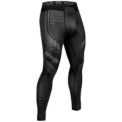 Venum Okinawa 2.0 Spats Noir Blanc Collants MMA BJJ No-Gi Grappling Compression