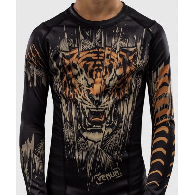 Venum Tiger Kids Long Sleeve Rashguard Black