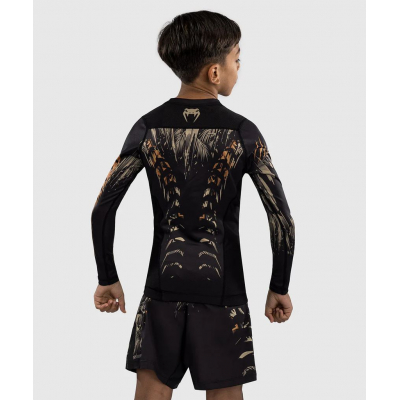 Venum Tiger Kids Long Sleeve Rashguard Black