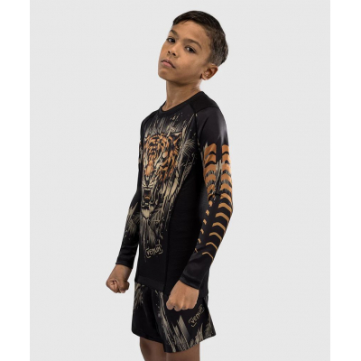 Venum Tiger Kids Long Sleeve Rashguard Black