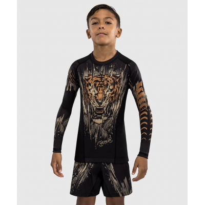 Venum Tiger Kids Long Sleeve Rashguard Black