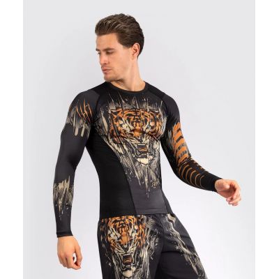 Venum Tiger Mens Long Sleeve Rashguard Negro