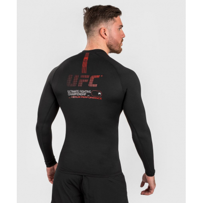 Venum UFC Adrenaline Fight Week Men Performance LS Rashguard Nero-Rosso
